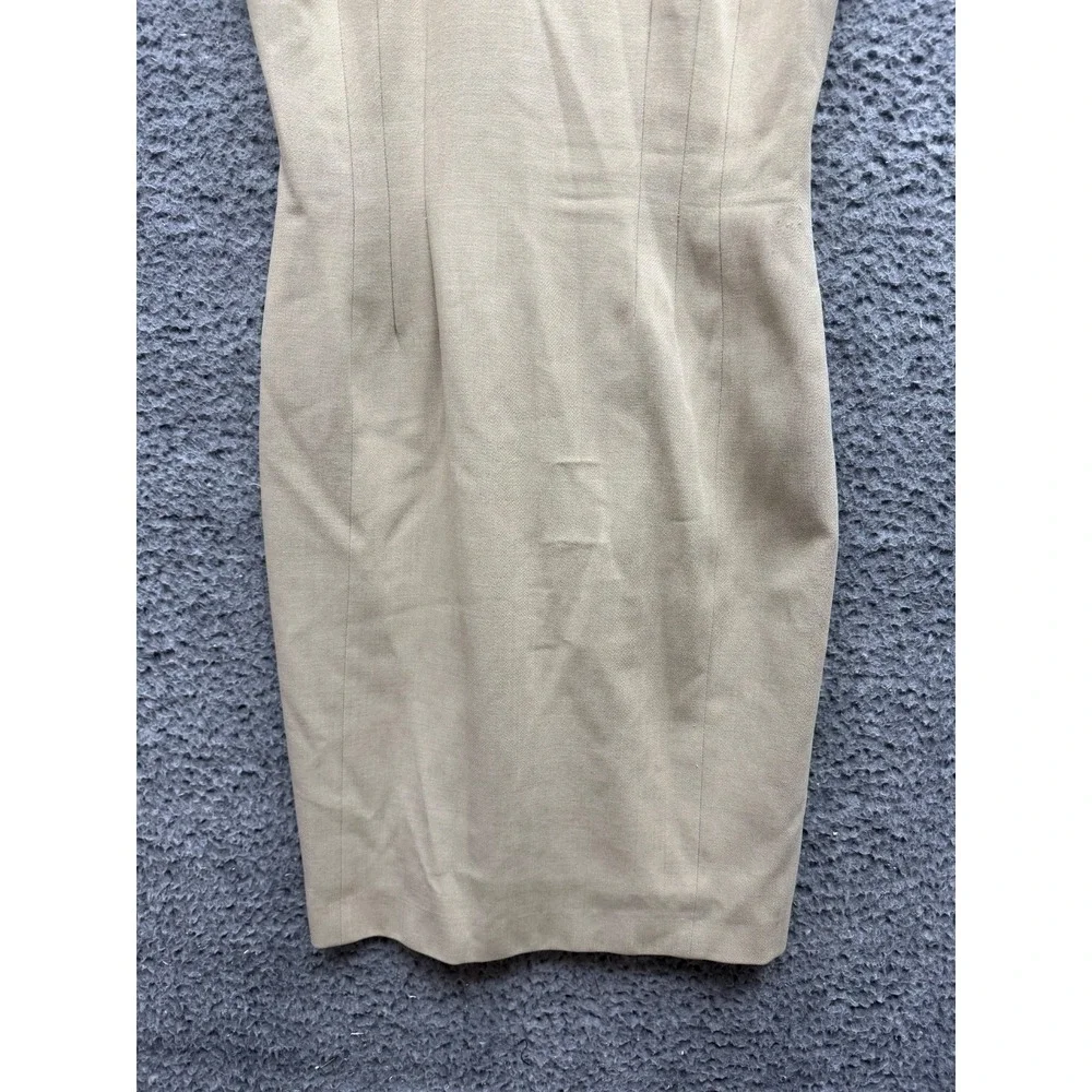 Vintage Escada By Margaretha Ley Wool Midi Sheath Dress Beige Womens Size S/M